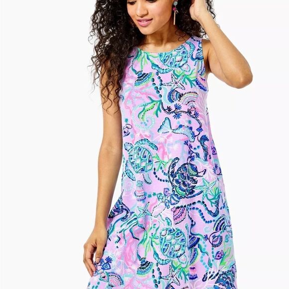 Lilly Pulitzer KRISTEN Mermaid For You Dress in Blue and Pink, Small - Picture 6 of 6